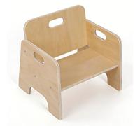Chaise Enfant Relaxdays, dès 1 an, Montessori & autonomie, H x l x P : 32 x 33 x 29 cm, Tabouret Enfant, Bois, Naturel