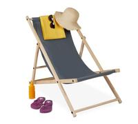 Relaxdays Chaise Longue En Bois Détente Plage Pour Le Soleil Chaise Pliable Multicolore