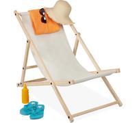 relaxdays Chaise longue en bois pliable