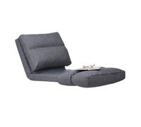 Relaxdays Chaise longue Fauteuil Relax Matelas pliant Dossier réglable Rembourrage Coussin d’intérieur Pouf 194 cm gris