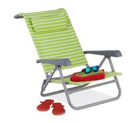 Relaxdays Chaise longue pliante avec repose-tête