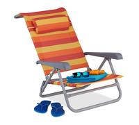 Chaise pliante jardin chaise pliable plage appui-tête multicolore accoudoirs