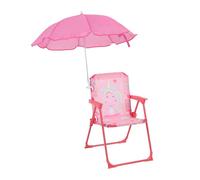 Relaxdays Chaise pliante enfant avec parasol