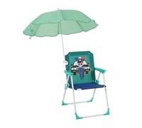 Relaxdays Chaise Pliante Enfant, Camping avec Parasol, 51,5 x 36 x 37,5 cm, Motif Policier, Multicolore, extérieur
