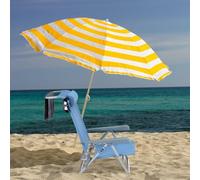 Relaxdays Chaise Pliante Jardin Chaise Pliable Plage Ajustable Appui-Tête Accoudoirs Multicolore