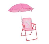 Relaxdays Chaise Pliante pour Enfants avec Parasol Licorne, 51,5x36x37,5 cm, Multicolore