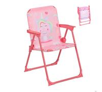 Relaxdays Chaise pliante pour votre enfant, licorne, H x L x P : 51,5 x 36 x 37,5 cm, pour l'extérieur, multicolore