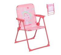 Relaxdays Chaise Pliante pour Votre Enfant, Licorne, H x L x P : 51,5 x 36 x 37,5 cm, pour l'extérieur, Multicolore
