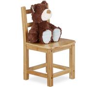 Relaxdays Chaise enfant bambou RUSTICO nature chambre d'enfants bois pour filles et garçons HxlxP: 50 x 28,5 x 28 cm, nature