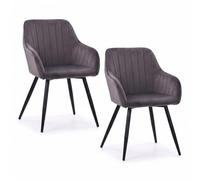 Relaxdays Chaise Salle à Manger, Lot de 2, Velours, Pieds métal, Anthracite | Salle à manger et cuisine, chaise de cuisine rembourrée