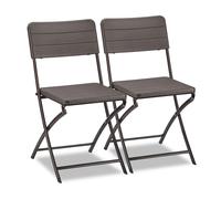relaxdays Chaises pliantes marron, 2 pcs.