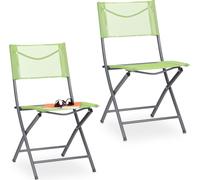 relaxdays Chaises pliantes vert, 2 pcs.