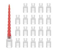 Relaxdays Chandelier strié, lot décoratif et Pratique de 20 Porte-Bougies, en Verre, H x D : 7 x 4 cm, Transparent
