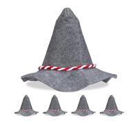 Relaxdays Chapeau Bavarois ou tyrolien, pour Le Carnaval, Accessoire pour Une Tenue Bavaroise, Lot de 5, Gris