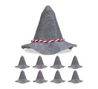 Relaxdays Chapeau Bavarois ou tyrolien, pour Le Carnaval, Accessoire pour Une Tenue Bavaroise, Lot de 9, Gris
