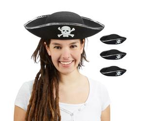Relaxdays Chapeau de pirate en lot de 4