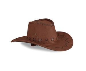 Relaxdays Chapeauxde cowboy brun foncé en lot de 2