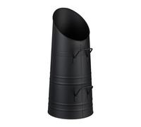 Relaxdays Charbonnière, 2 poignées Pratiques, métallique, Fer, 9 litres, pour la cheminée, à remplir, Noire