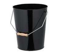 Relaxdays Charbonnière avec poignée, 14 litres, Seau à Charbon, briquettes, Accessoires cheminée, Stockage pellets, Noir