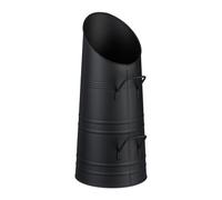 Relaxdays Charbonnière, 2 poignées Pratiques, métallique, Fer, 9 litres, pour la cheminée, à remplir, Noire