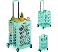 relaxdays Chariot à provisions pliable