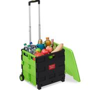 relaxdays Chariot à provisions pliable avec couvercle