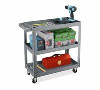 Relaxdays Chariot d'atelier 3 Niveaux, Mobile, Charge 100 kg, Montage