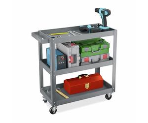 Relaxdays Chariot d'atelier 3 Niveaux, Mobile, Charge 100 kg, Montage