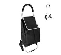Relaxdays Chariot de Courses à Roues pour escaliers, Sac Isotherme Amovible, Pliable, 45 l, 35 kg, 101x48x38 cm, Noir