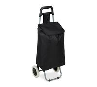 Relaxdays 10027828_46 Chariot de courses pliable sac amovible 28 L,caddie pour achats roulettes HlP 92,5x 42 x 28 cm,noir, 1