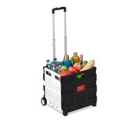 Relaxdays Chariot de courses Pliable Poussette marché Roulettes Caddie Rangement courses