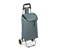 Relaxdays 10027828_111 Chariot de courses pliable sac amovible 28 L,caddie pour achats roulettes HlP 92,5x 42 x 28 cm,gris, 1