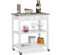 relaxdays Chariot de cuisine blanc