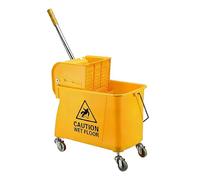 Relaxdays Chariot de Nettoyage 2 Compartiments, presse d'essorage, jaune