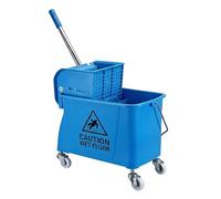 Relaxdays Chariot de Nettoyage 2 Compartiments, presse plate, bleu