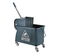 Relaxdays Chariot de Nettoyage 2 Compartiments, presse plate, gris
