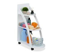 Relaxdays Chariot de niche blanc 3 niveaux