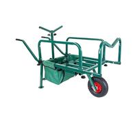 Relaxdays Chariot de pêche Pliable en Acier Vert, réglable, Sac intégré, 65 x 145 x 55 cm