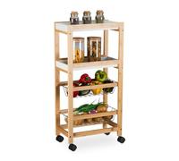 Relaxdays Chariot de rangement à 4 niveaux