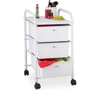 relaxdays Chariot de salle de bain avec 3 tiroirs