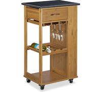 relaxdays Chariot de service ALFRED L brun 47,5 x 37,5 x 81,5 cm