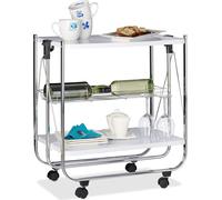 relaxdays Chariot de service blanc 68,0 x 40,5 x 68,5 cm
