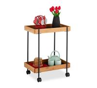 relaxdays Chariot de service brun, noir 46,0 x 28,0 x 57,0 cm