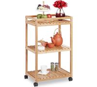 relaxdays Chariot de service marron 47,0 x 32,5 x 77,0 cm