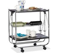 relaxdays Chariot de service noir 68,0 x 40,5 x 68,5 cm