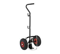 Relaxdays Chariot de Transport Bouteille gaz, bonbonne de 3 à 5 kg, Roues pneumatiques, Acier, Support, Noir-Rouge
