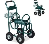 relaxdays Chariot dévidoir 4 roues vert