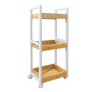 Relaxdays Chariot en bambou 3 étagères