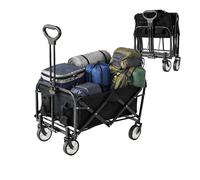 Relaxdays Chariot Pliable 100 kg, poignée télescopique, Tissu Oxford, pour Courses, Camping, Plage, Noir