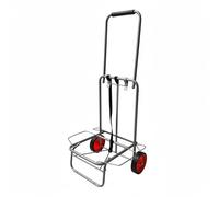 Relaxdays Chariot Pliable, poignée rembourrée, 2 Roues Caoutchouc, Sangles, Charge 35 kg, Petit, Gris
